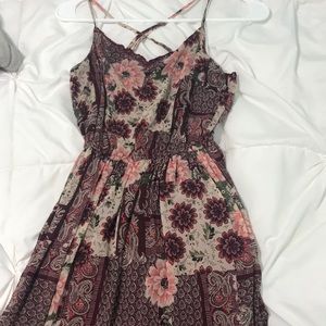 burgundy flowered dress, never worn